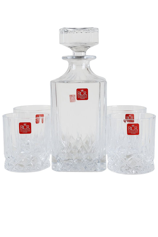 RCR Crystal Whiskey Set – 1 Carafe & 6 Glasses