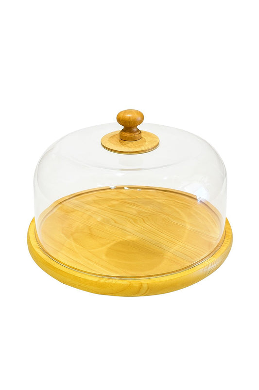 Wooden Serving Tray with Dome Cover