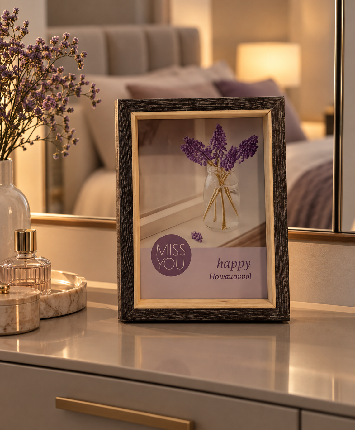 Dark Wood Photo Frame with Light Inner Border – 13x18 cm (5x7”)