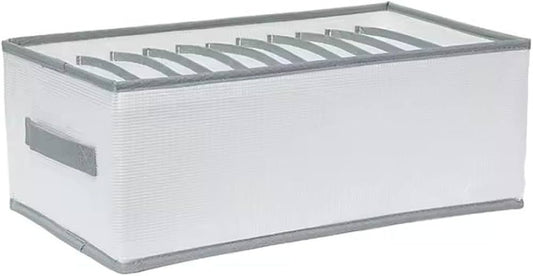 White Fabric Drawer Organizer – 9 Compartments