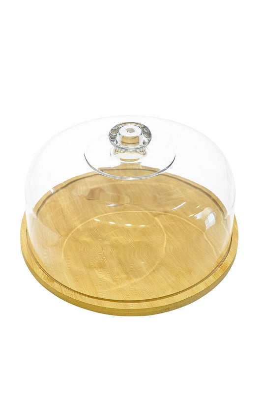 Glass Dome with Wooden Base