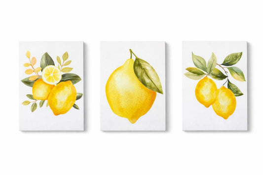 Lemon Design Wall Art Frame Set (3 Pieces)