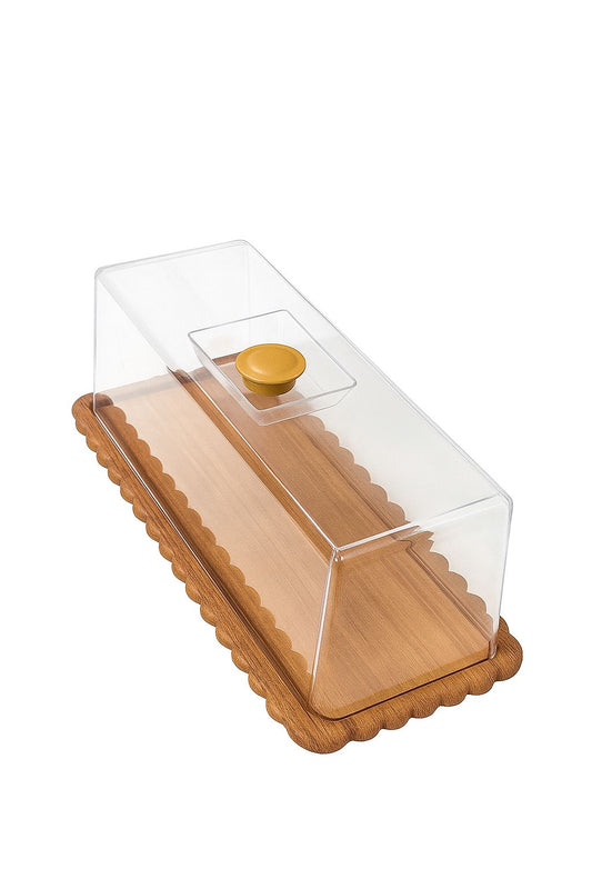 Rectangular Wooden Tray with Dome Cover