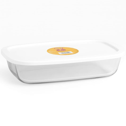 Rectangular Pyrex Glass Container with Lid