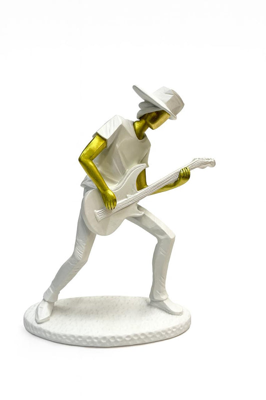 Golden Guitarist Modern Sculpture