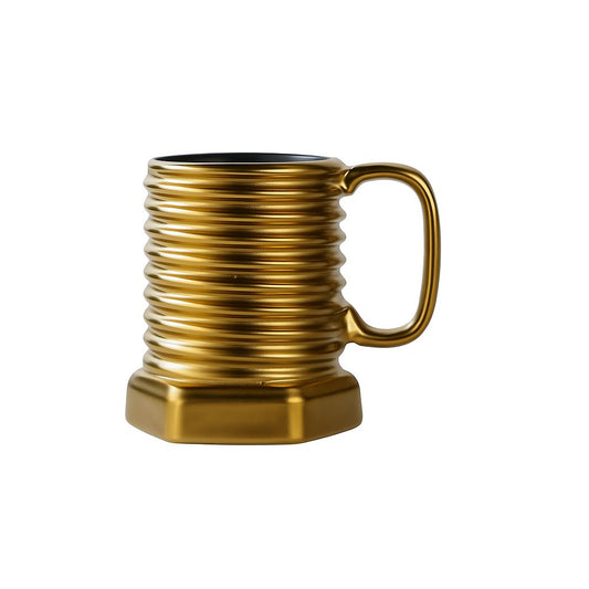 Metallic Gear-Shaped Mug