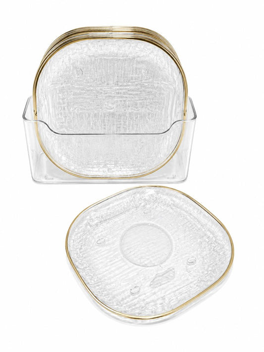 Square desert plate Set with Holder