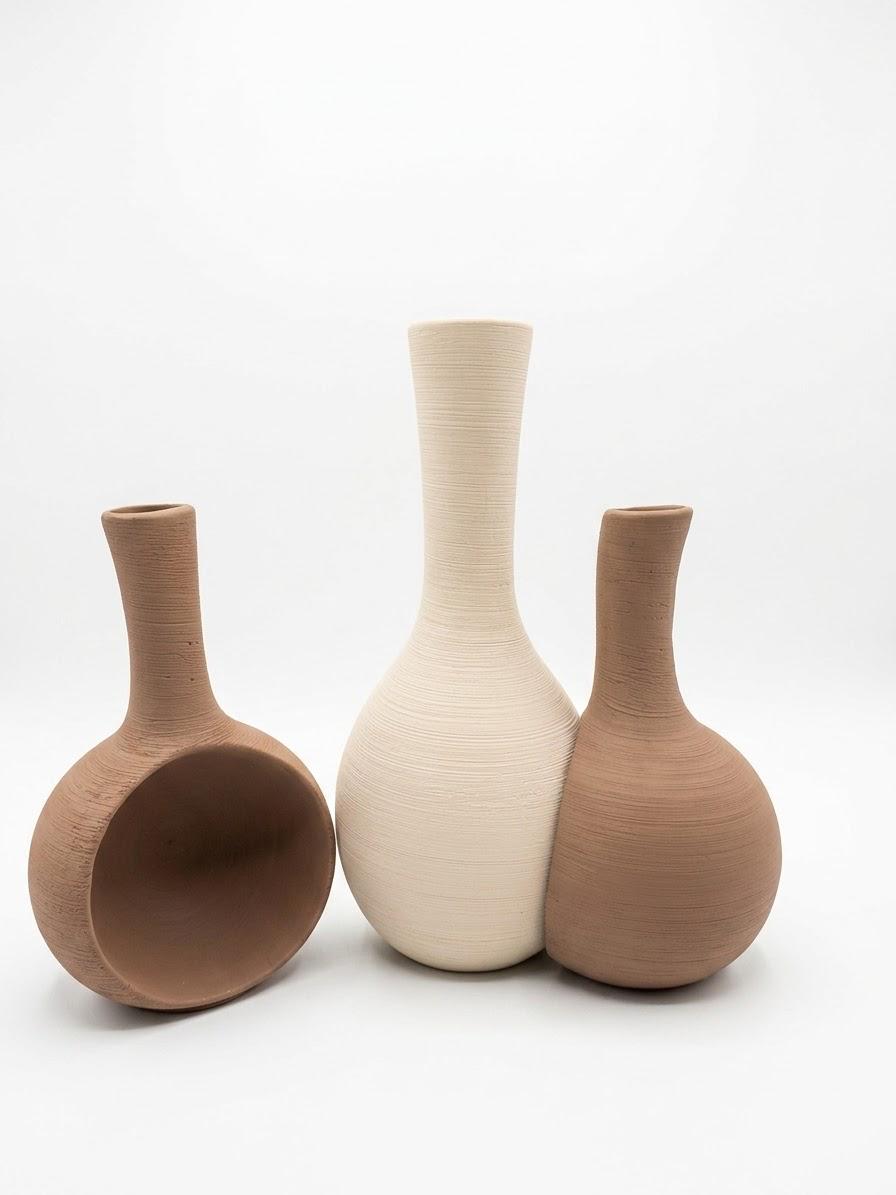 Sculptural Vase Trio