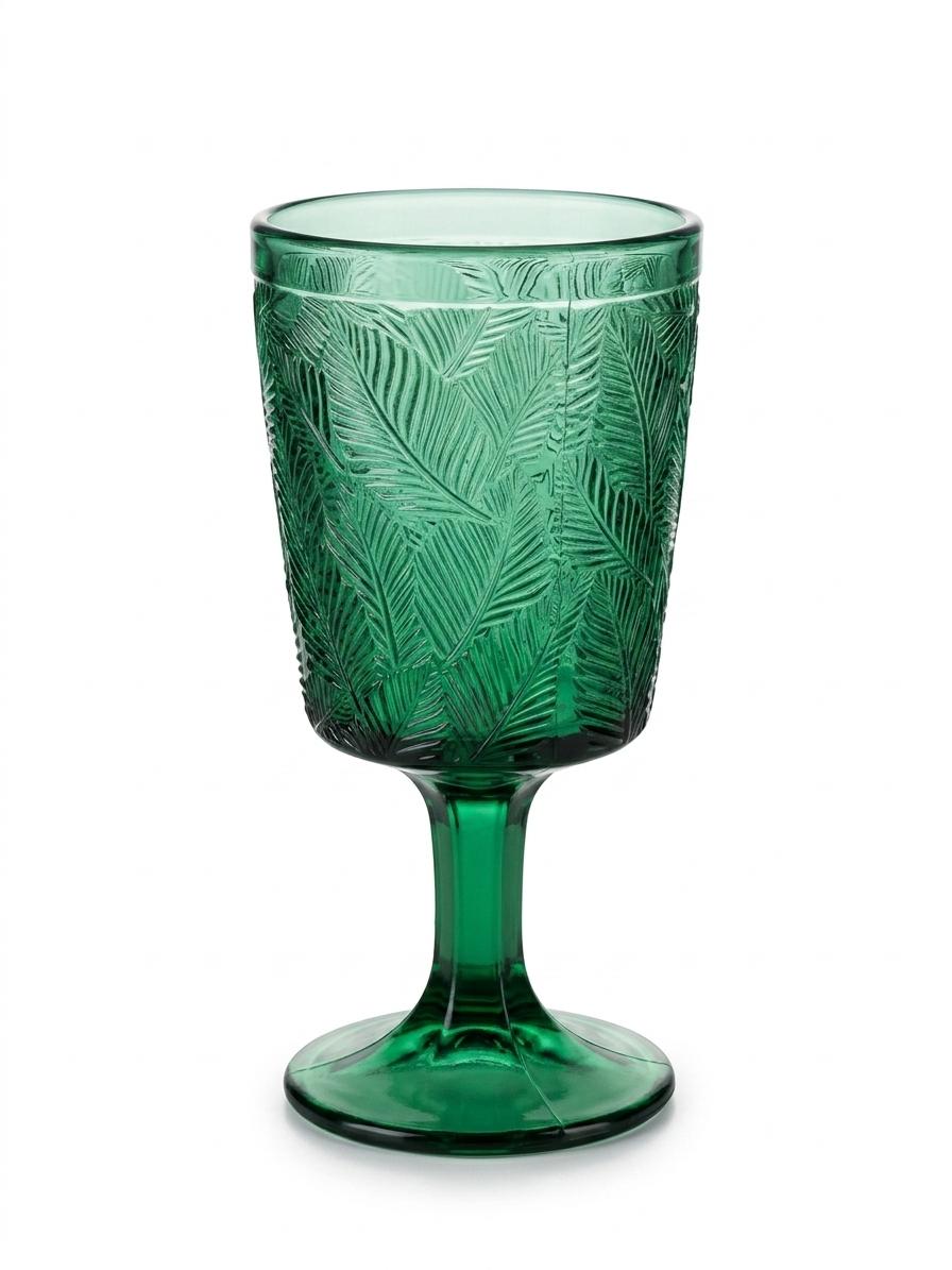 Emerald Leaf Pattern Goblet Set (6 Pieces)