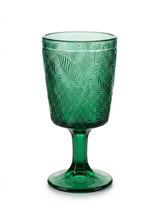 Emerald Leaf Pattern Goblet Set (6 Pieces)
