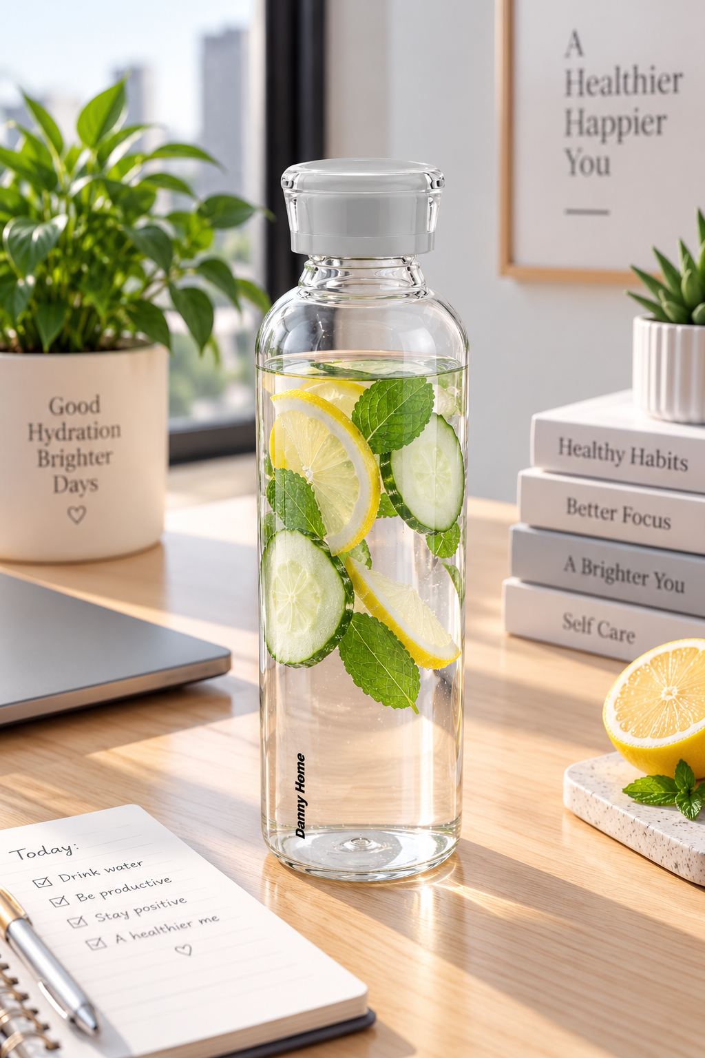 Glass Water Bottle with Stopper