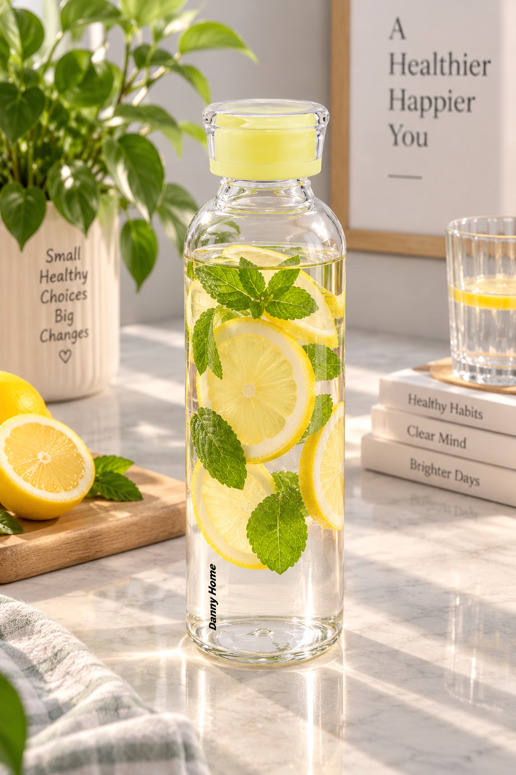 Glass Water Bottle with Stopper