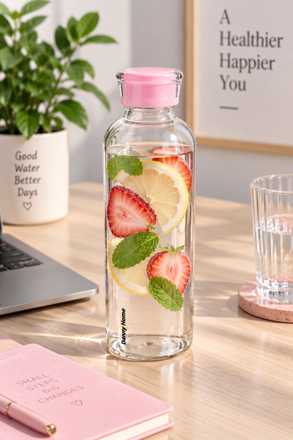 Glass Water Bottle with Stopper