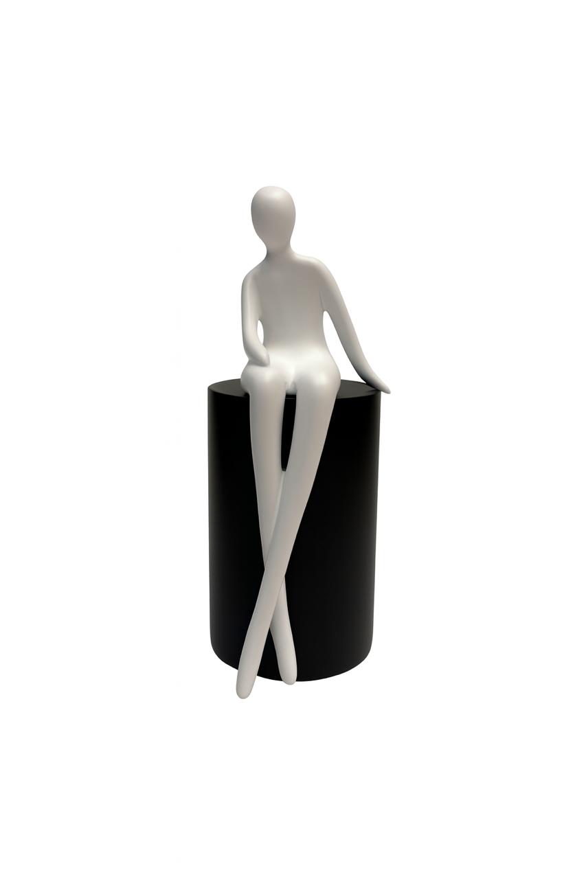 Black & White Sitting Abstract Figurines