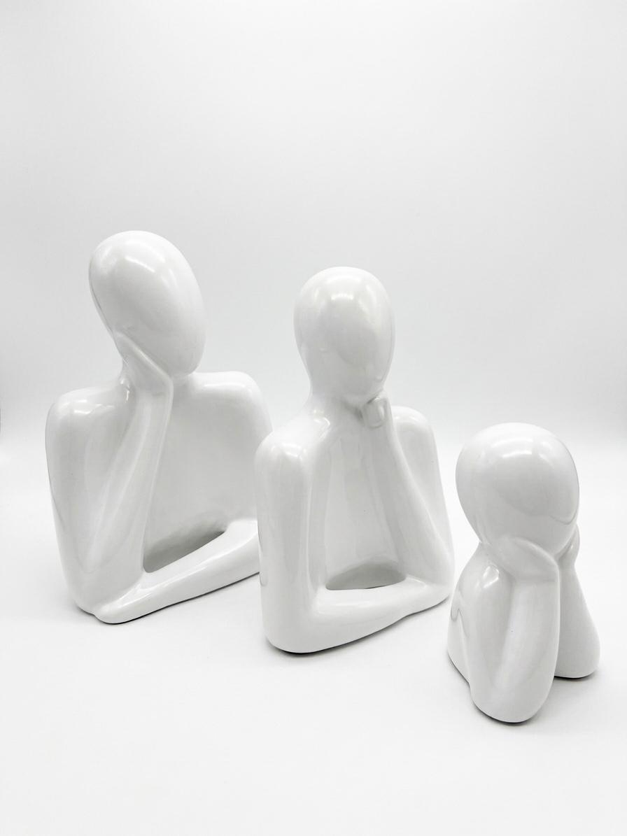 Abstract Thinker Sculpture Set of 3