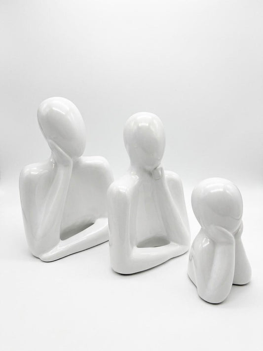 Abstract Thinker Sculpture Set of 3