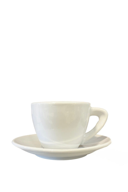 Classic White Turkish Coffee Set – 6 Cups with Plates