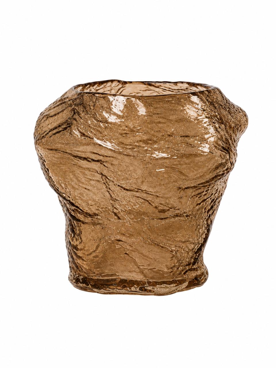 Amber Textured Glass Vase