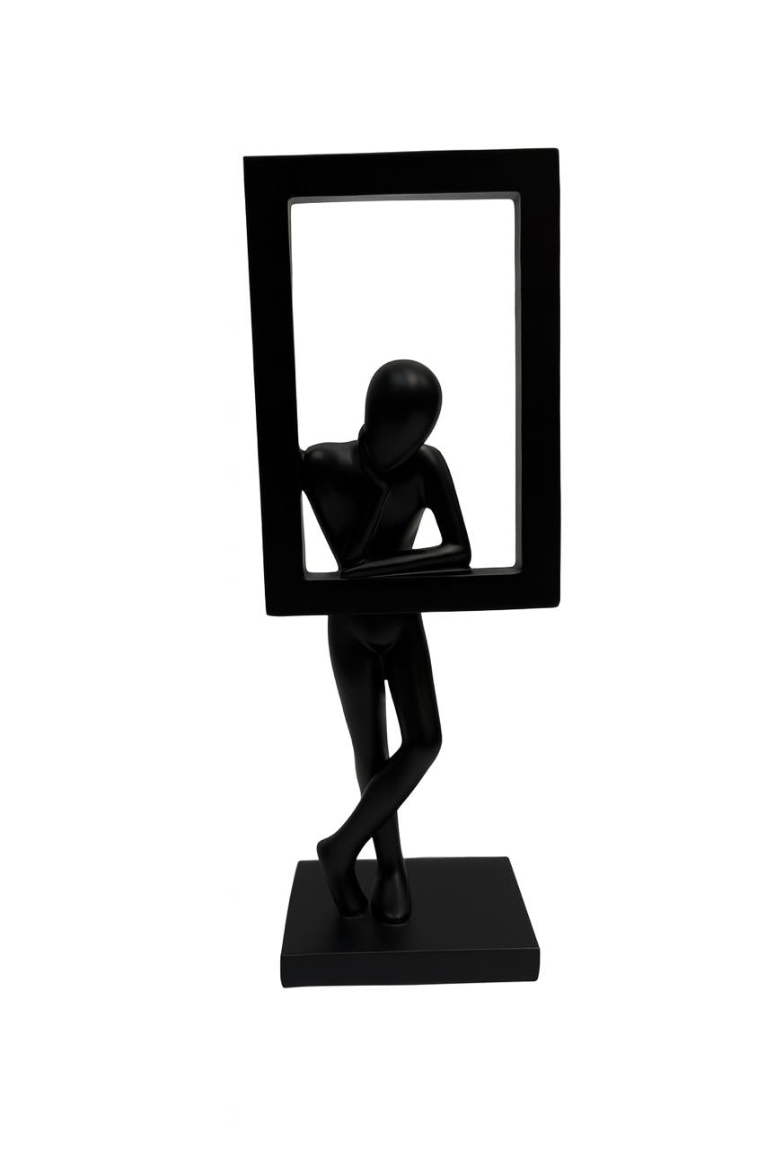 Black & White Framed Thinker Sculptures