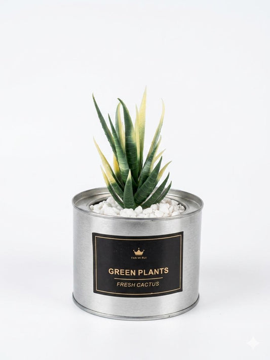 Artificial Cactus Plant in Metal Decorative Pot