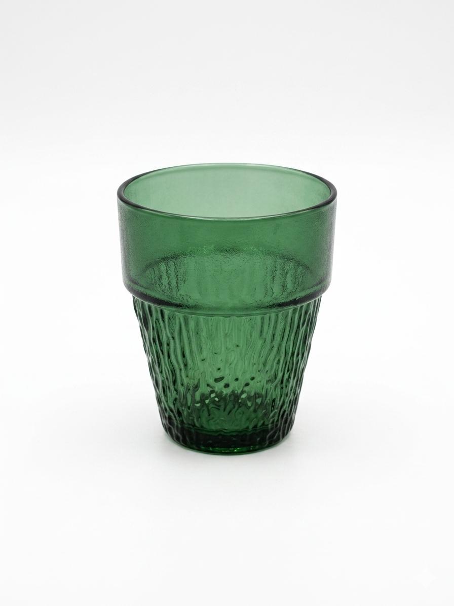 Textured Green Glass Tumbler set (6 Pieces)