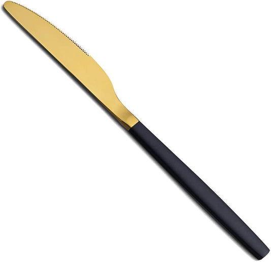 Black & Gold Dinner Knife – Modern Luxury Cutlery - 2 pcs
