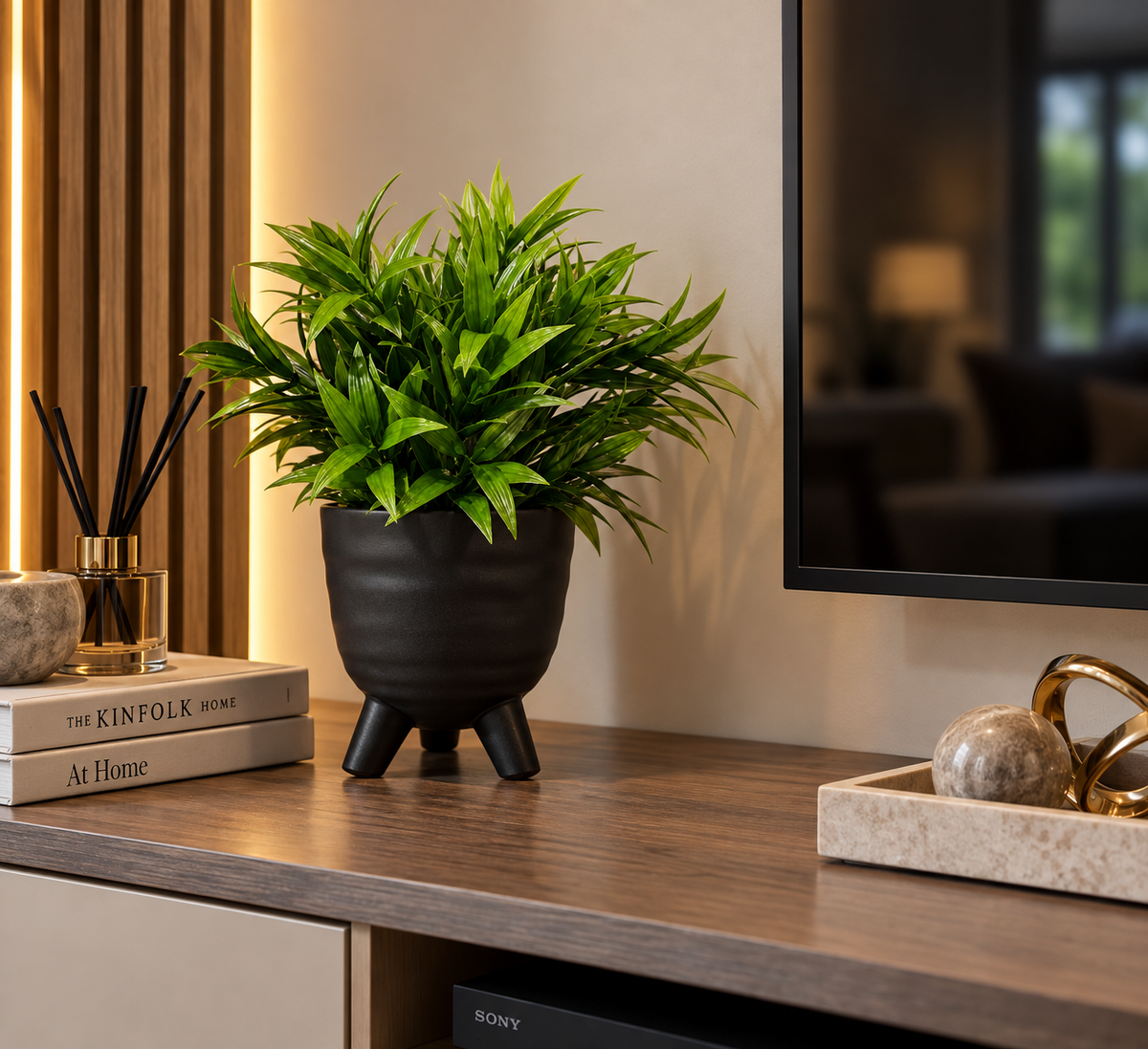 Lush Leaf Decorative Potted Plant