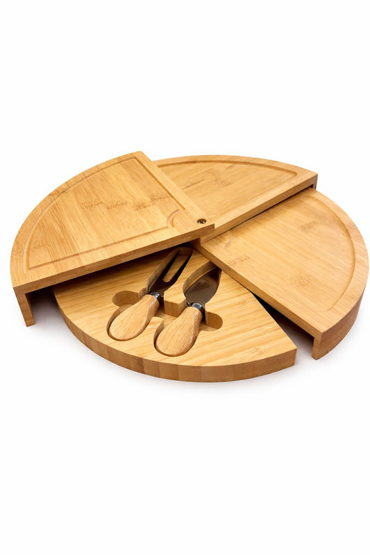 Rotating Cheese & Charcuterie Board with Hidden Knife Compartment