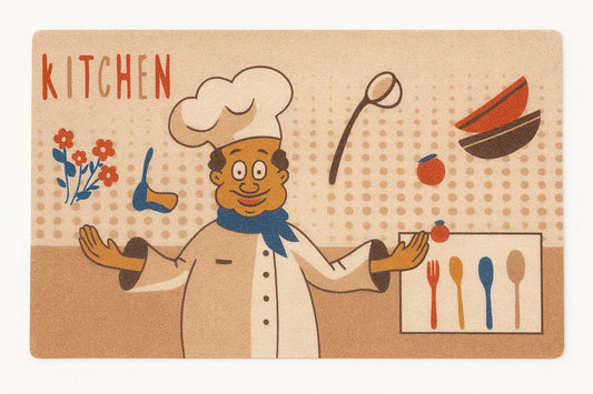 Cartoon Chef Kitchen Mat – Fun & Playful Design - 70CM