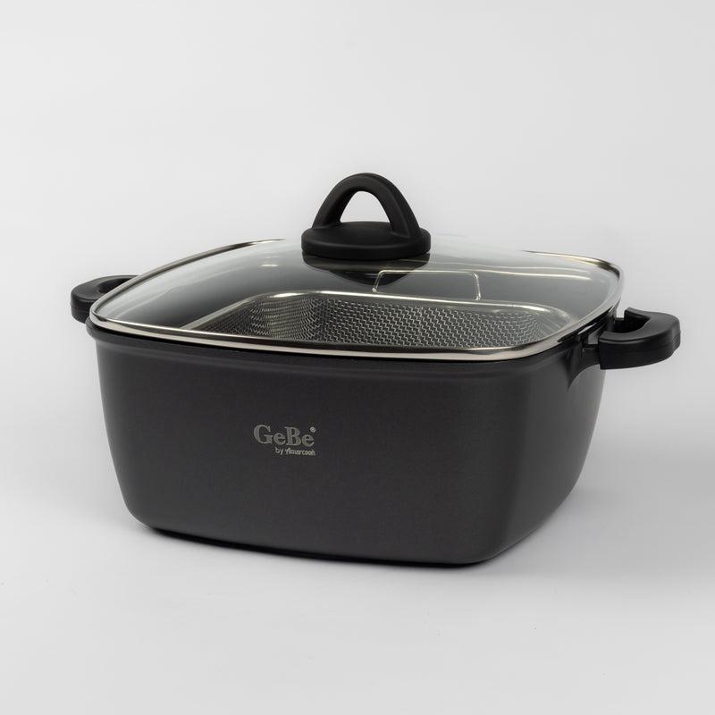 Square Non-Stick Deep Fryer with Glass Lid – GeBe Collection