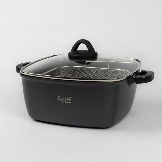 Square Non-Stick Deep Fryer with Glass Lid – GeBe Collection