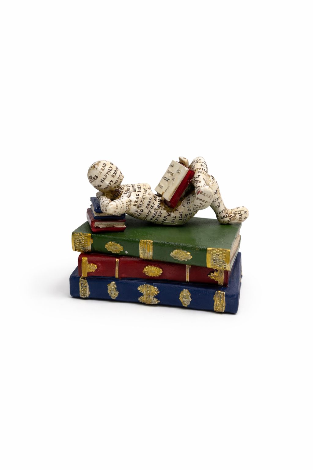 Reclining Reader Sculpture on Decorative Books