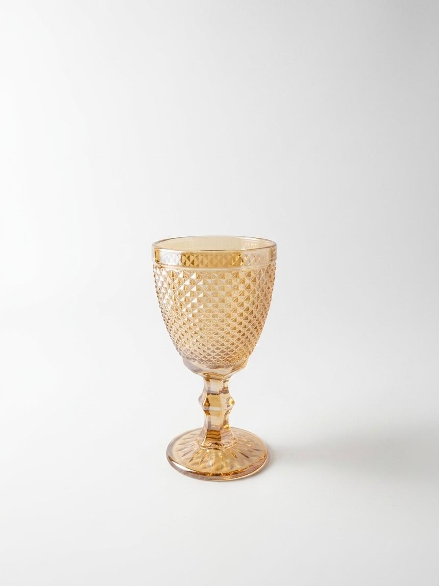 Vintage Textured Goblet Glass set of 6
