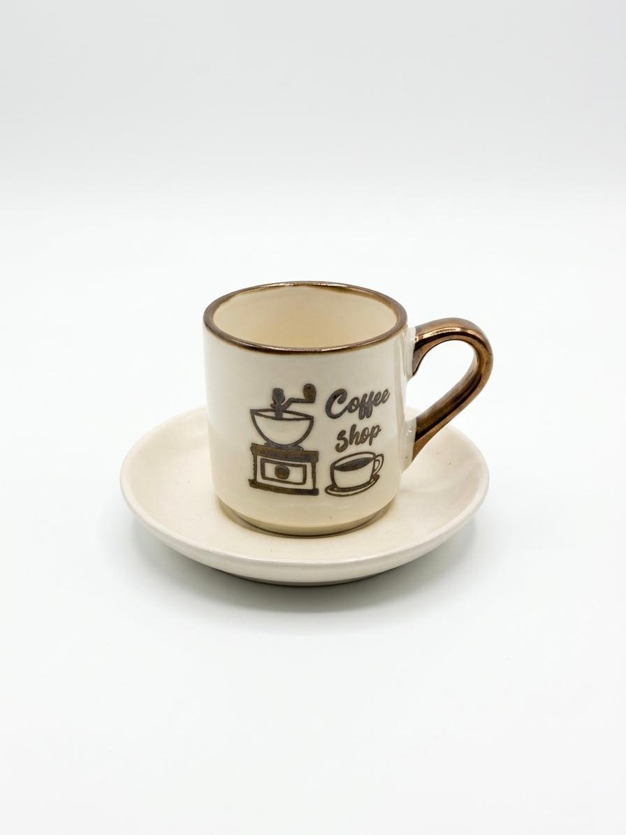 Coffee House Espresso Cup & Saucer Set – Set of 6