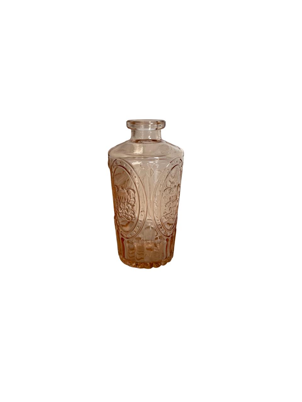 Mini Embossed Glass Vase – Warm Amber Finish per each model