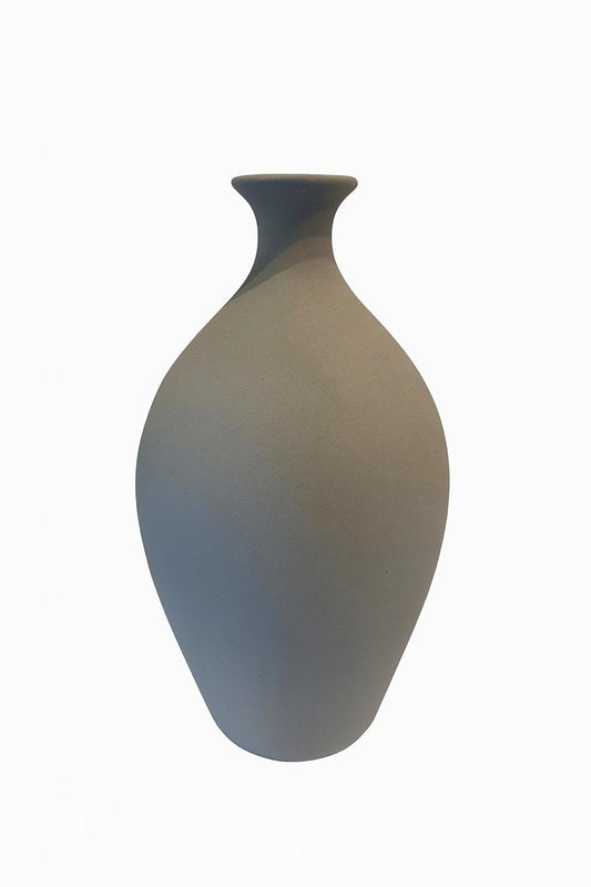 Matte Grey Curved Vase