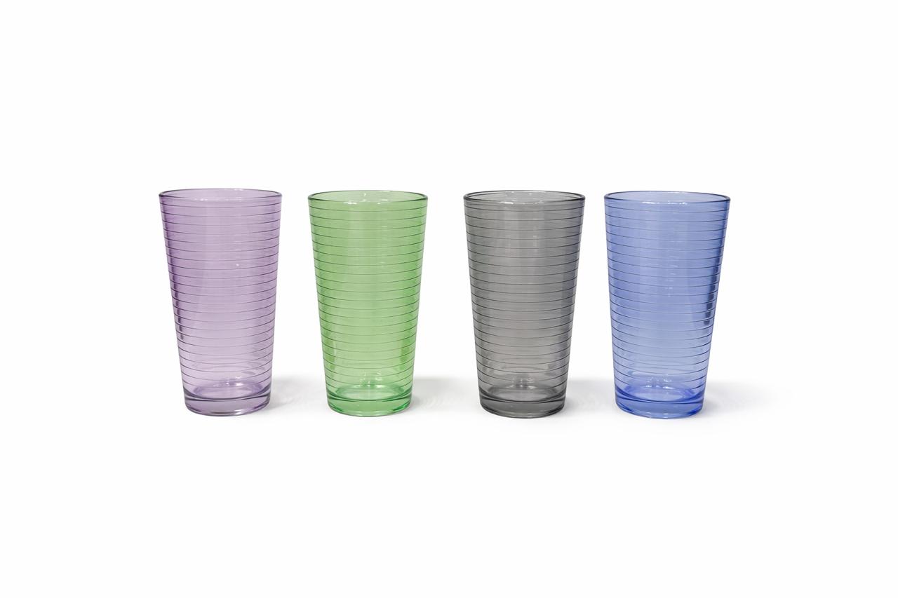 Color Ribbed Tall Glass Set5