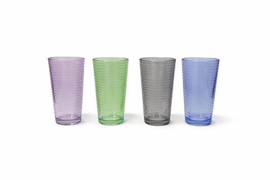 Color Ribbed Tall Glass Set5