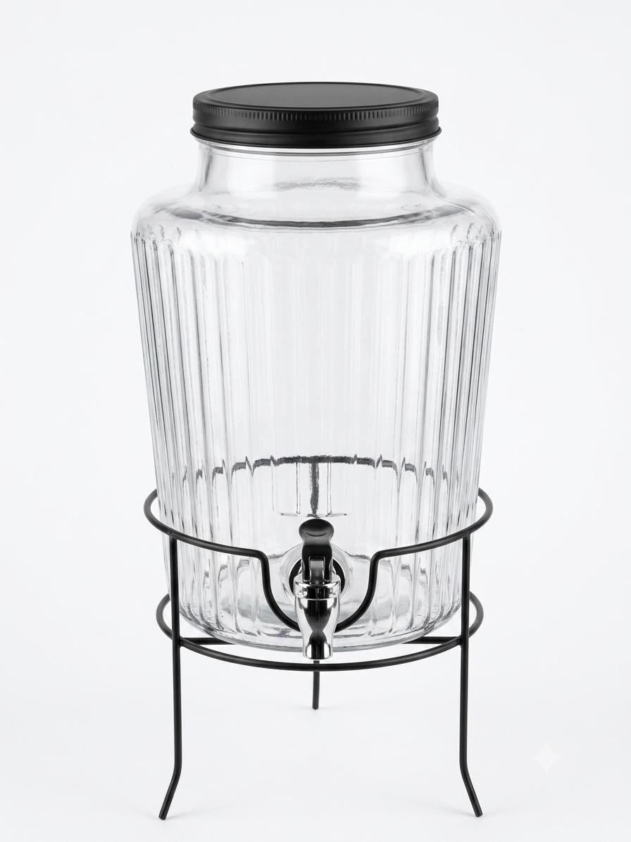 Glass Beverage Dispenser with Stand & Tap (5.5L)