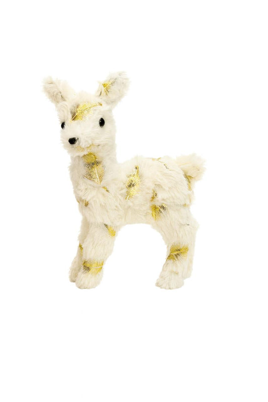 White and Gold Reindeer Figurine