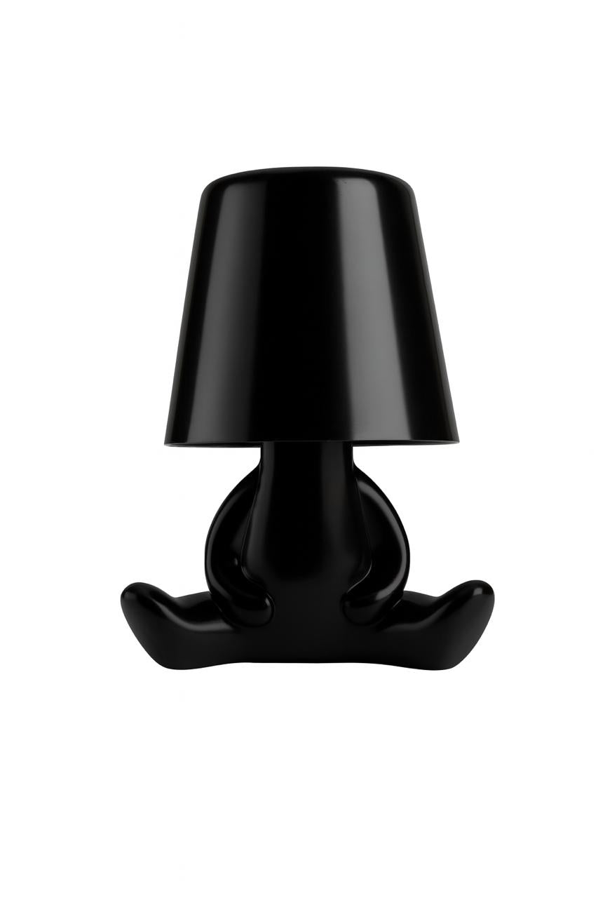 Playful Black Sitting Figure Lamp