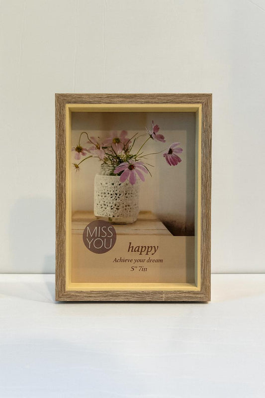 Light Rustic Wood Photo Frame with Inner Border – 13x18 cm (5x7”)