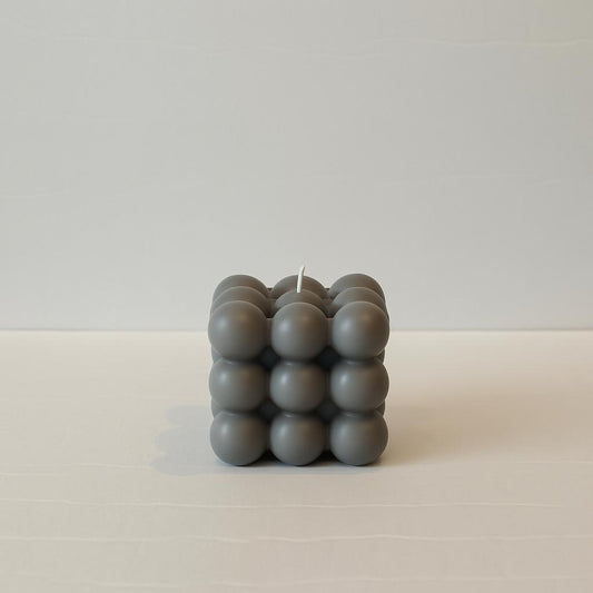 Grey Bubble Cube Candle