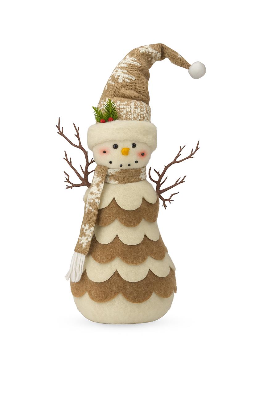 Beige & Cream Snowman with Scarf
