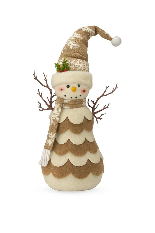 Beige & Cream Snowman with Scarf