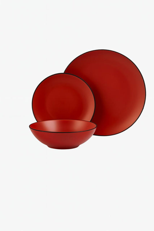 Crimson Red Dinnerware Set – Bold Contemporary Flair