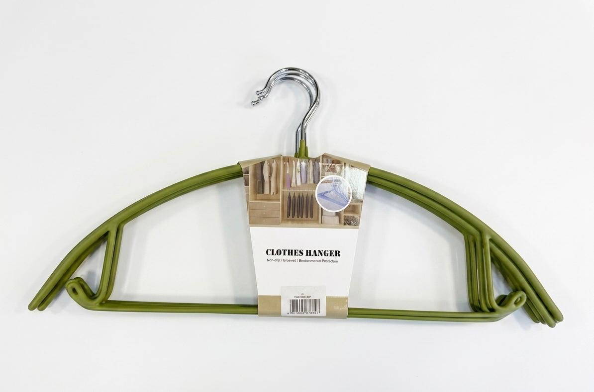Non-Slip Green Clothes Hangers Set 5pcs