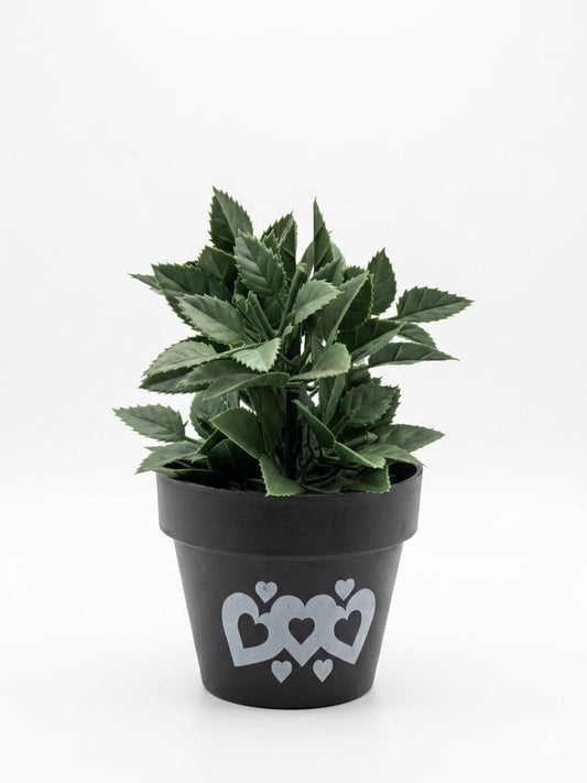 Artificial Green Plant in Decorative Black Pot