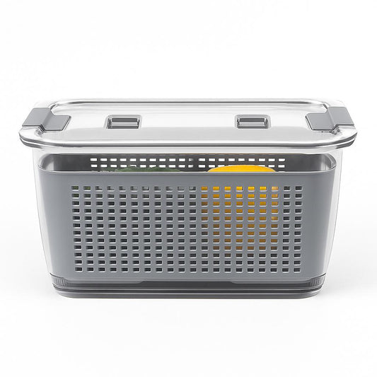 Multipurpose Food Storage Container with Lid & Drain Basket