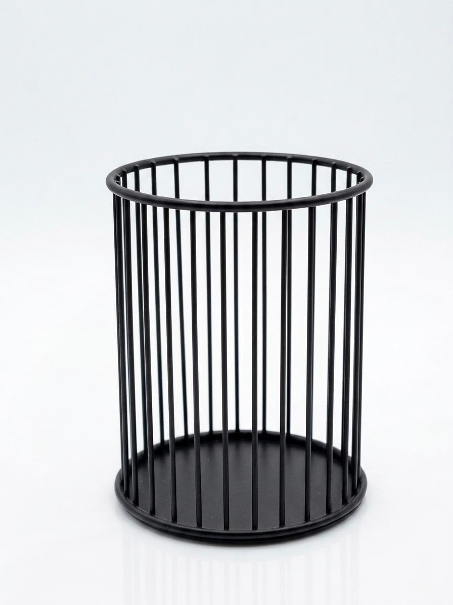 Modern Black Metal Cutlery Holder